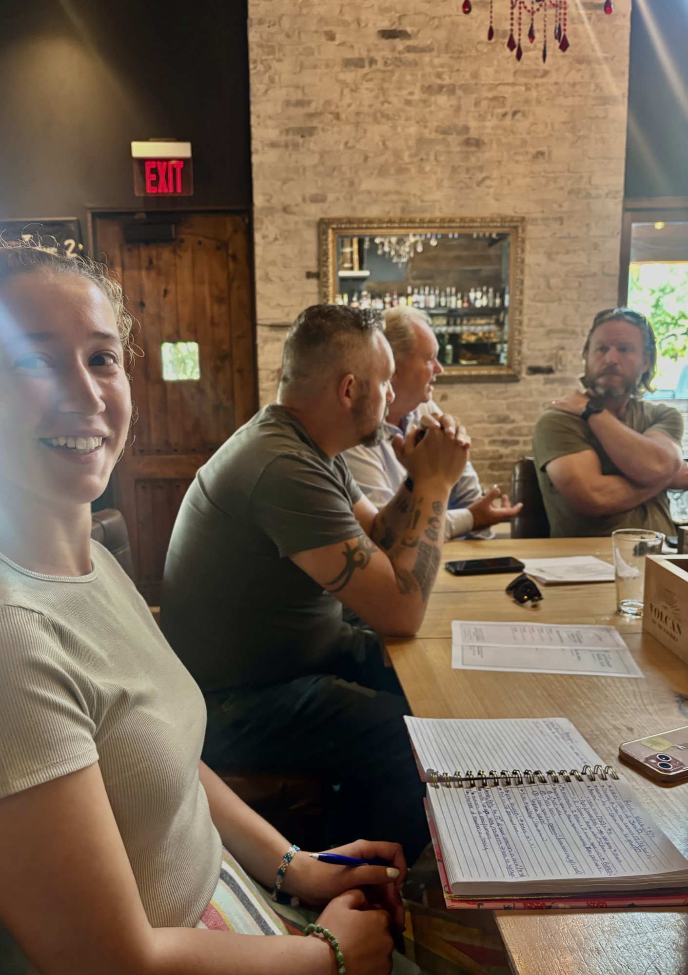 Owners of the participating Winthrop restaurants meeting to plan Restaurant Week.