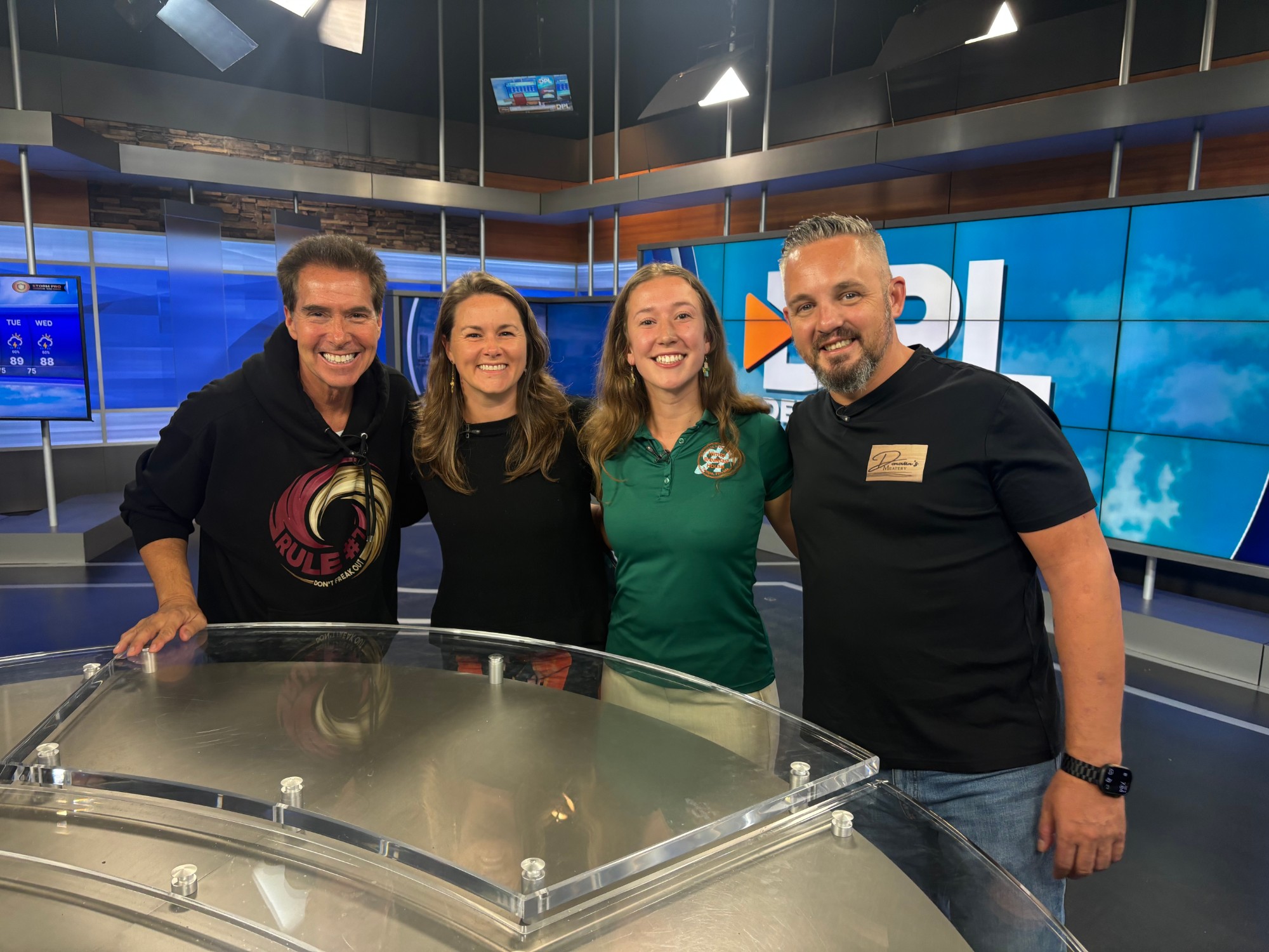 Sarah Sullivan Xiong, Carla Sirois, and John Camisa with Denis Phillips on the Tampa Bay 28 Denis Phillips Live set during the first-ever Winthrop Restaurant Week